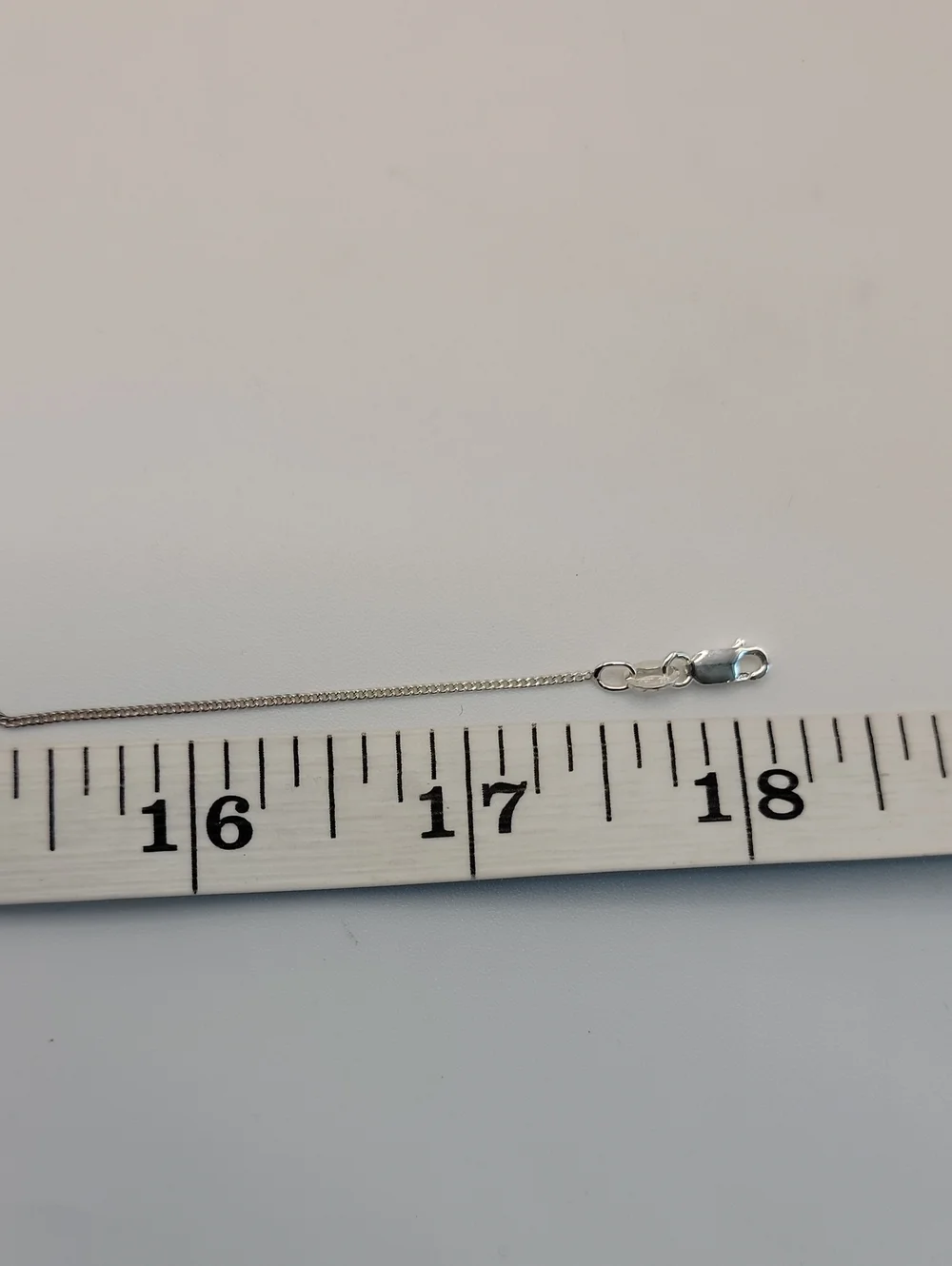 Sterling Silver Curb Chain Necklace Extra Fine- Jewelry 18
